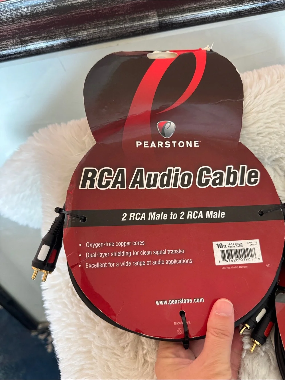 Pearstone RCA Audio Cable - Black with Red Label 10 ft